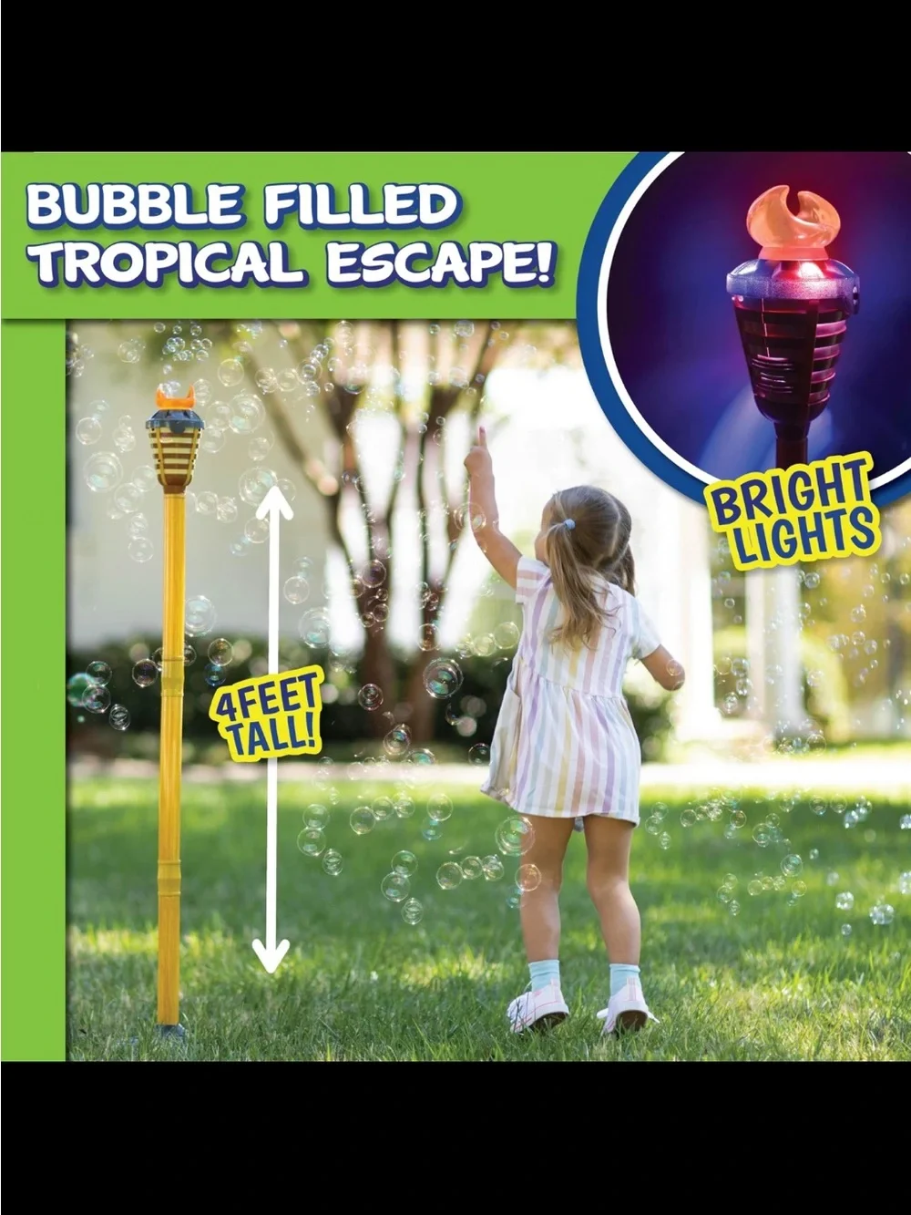 Tiki Torch Bubbler Toy — Brown and Yellow
